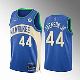 Men's Milwaukee Bucks #44 Andre Jackson Jr. Blue 2023-24 City Edition Stitched Basketball Jersey Dzhi,baseball caps,new era cap wholesale,wholesale hats
